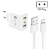 45W PD25W + 2 x QC3.0 USB Multi Port Charger with USB to 8 Pin Cable, EU Plug(White)