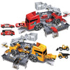 Children Toy Tractor Container Truck Simulation Parking Lot Car Model Set(Fire Engine)