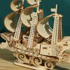 LG807 Ocean Sailboat 3D Wooden Puzzle Children Educational Toys DIY Handmade Ornaments
