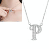 Women Fashion S925 Sterling Silver English Alphabet Pendant Necklace, Style:P