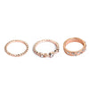 5 PCS/Set Fashion Women Rose Gold Rhinestone Elegant Rings Jewelry Set, Ring Size:6