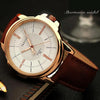 358 YAZOLE Men Fashion Business Waterproof Leather Band Quartz Wrist Watch(Brown)