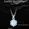 S925 Sterling Silver Platinum Plated Blue Moissanite Necklace(MSN031)