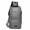 Ozuko 9283 Men Outdoor Anti-theft Chest Bag Rivet Messenger Bag with External USB Charging Port(Dark Gray)
