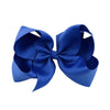 5 PCS 6 Inch Colorful Kids Girls Big Solid Ribbon Hair Bow Clips(6)