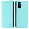 For Samsung Galaxy S20 RC01 Dual-Folded Magnetic Suction RFID Leather Phone Case(Mint Green)