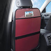 Car Seat Back Children Anti-kick Pad Back Rear Anti-dirty Universal Leather Protection Pad Storage Bag All Inclusive Version (Wine Red)