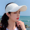 8010 Lady Empty Top Outdoor Sports Peaked Cap Students Sun Hat(White)