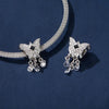 S925 Sterling Silver Platinum-plated Butterfly Tassel Beaded Pendant(SCC2868)