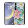 For Samsung Galaxy S25+ 5G IMD Double Piece Simple Fresh Shockproof Phone Case(Colorful Flowers)