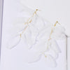 Long Exaggerated Fabric Art Handmade Petal Earrings, Color: E1908-35 White