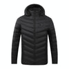 4 Zone Black  USB Winter Electric Heated Jacket Warm Thermal Jacket, Size: L