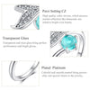 Mermaid Tears Open Ring S925 Sterling Silver and Platinum Plated Ring