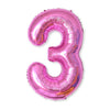 2 PCS 40 Inch Aluminium Foil Number Balloons Birthday Wedding Engagement Party Decor Kids Ball Supplies(3-Rose red)