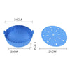 Double-layer Large Size for 8.5-10 inch Air Fryer Silicone Insulated Liner Baking Pan Thickened Cake Molds(Blue)