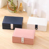 Portable Princess Style Jewelry Box Small Simple Earrings Ring Storage Box, Specification: 16.5x11.5x5.8cm(Navy Blue)
