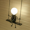 E27 LED Personality Creative Retro Wrought Iron Villain Wall Lamp without Bulb(White)