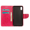 For iPhone XR Embossed Butterfly Pattern Horizontal Flip Leather Case with Card Slot & Holder & Wallet & Lanyard (Magenta)