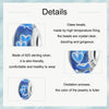 S925 Sterling Silver Heart Pattern Blue Glass DIY Beads(SCC2736)