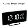 7816 Curved Screen LED Temperature / Humidity Display Multifunctional Clock(White)