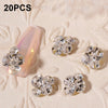 20 PCS Nail Jewelry Stacked Diamond Nail Sticker Accessories(H522 Large White)