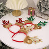 Christmas Deer Antler Plush Headband Festival Party Makeup Props(Gold)