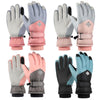 1 Pair Winter Fleece Thickened Warm And Windproof Outdoor Riding Motorcycle Gloves, Size: Free Code(Pink + Blue)