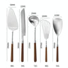304 Stainless Steel Walnut Handle Cooking Tools Home Restaurant Kitchen Gadgets, Style: Rice Spoon