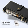 For iPhone 15 Plus DUX DUCIS Lawa Series 2 in 1 Wallet Zipper Detachable MagSafe Phone Case with Lanyard(Black)