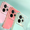 For Realme GT 7 Pro 5G XINLI Straight 6D Plating Gold Edge TPU Phone Case(Pink)
