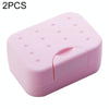 2 PCS Portable Travel Soap Box(Pink)