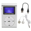 128M+Earphone+Cable Mini Lavalier Metal MP3 Music Player with Screen(Silver Gray)