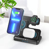 S80-A 3-in-1 Portable Magnetic Foldable Wireless Charger Phone Watch Earphone Charger(Black)