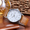 CAGARNY 6865 Fashion Dual Quartz Movement Wrist Watch with Genuine Leather Band(Brown)