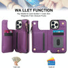 For iPhone 15 Pro Double Flap Zipper RFID Leather Phone Case with Short Lanyard(Dark Purple)