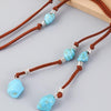 Bohemian Turquoise Natural Stone Sweater Vintage Pendant, Model: N2111-14 Eight Stones