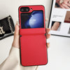For Samsung Galaxy Z Flip5 Integrated Magnetic Axis Solid Color Leather Texture Phone Case(Red)