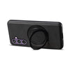 For Samsung Galaxy S23 FE 5G Denior A14 Skin Feel Rotating Holder MagSafe Phone Case(Black)