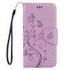 For Galaxy A5 (2017) / A520 Butterflies Love Flowers Embossing Horizontal Flip Leather Case with Holder & Card Slots & Wallet & Lanyard(Light Purple)