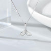 S925 Sterling Silver Fish Tail Necklace Girls Jewelry Whale Tail Necklace(White Gold)