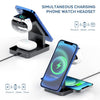 S6 3 In 1 Multi-function Magnetic Wireless Charger Stand for iPhone & iWatch & AirPods(White)