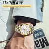OLEVS 5513 Men Business Luminous Waterproof Quartz Watch(White + Gold)