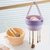 Makeup Brush Cleaning Bowl Storage Drying Rack Silicone Cosmetic Egg Cleaning Tool(Skin Color)