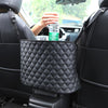 Car Storage Net Pocket Between Two Seats Storage Bag Universal Car Screen Suspension Car Storage(Black)