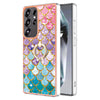 For Samsung Galaxy S25 Ultra 5G Electroplating Pattern IMD TPU Shockproof Case with Rhinestone Ring Holder(Colorful Scales)