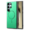 For Samsung Galaxy S25 Ultra 5G Solid Color Retro Magsafe PU Back Cover Phone Case(Green)