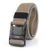 AWMN Men Outdoor Metal Buckle Elastic Nylon Belt, Length: 120cm(Twill Dark Khaki)