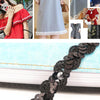 ZP0003015 Wave Shape Sequins Lace Belt DIY Clothing Accessories, Length: 25m, Width: 1.5cm(Black)