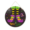 Halloween Door Sign Haunted House Horror Atmosphere Decoration, Style: Witch Legs
