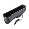 Car Central Control Seat Gap Storage Box with Dual USB Ambient Lights, Color: Carbon Fiber Black Principal Driver